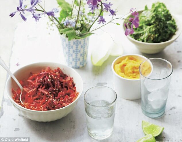 Deliciously Ella‘s tangy carrot, beetroot and sesame salad