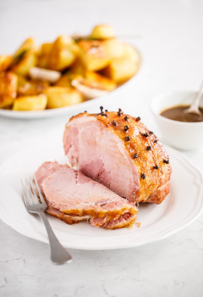 Maple Mustard Glazed Dutch Oven Ham