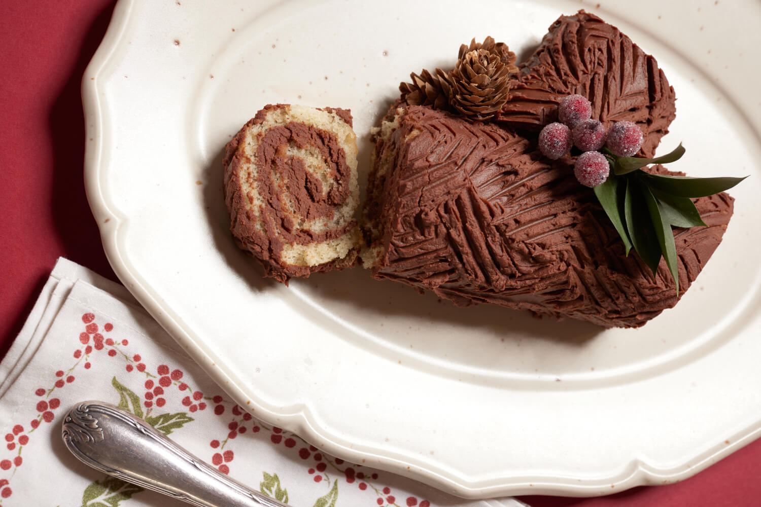 Easy Chocolate Yule Log Cake | Bûche de Noël Recipe