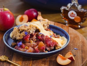 Apple, Plum, Pear and Maple Spiced Crumble 