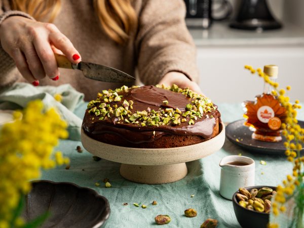 Chocolate Maple Pistachio Cake